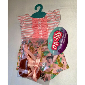 My Life AS Yellow & Pink Animal Romper with ballet Sandals